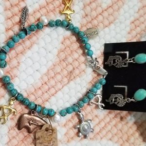Native American Turquoise,sterling/copper Bracelet